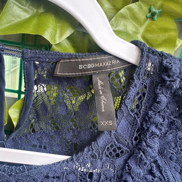 Navy Lace Ruffle Top - Picture 2 of 4